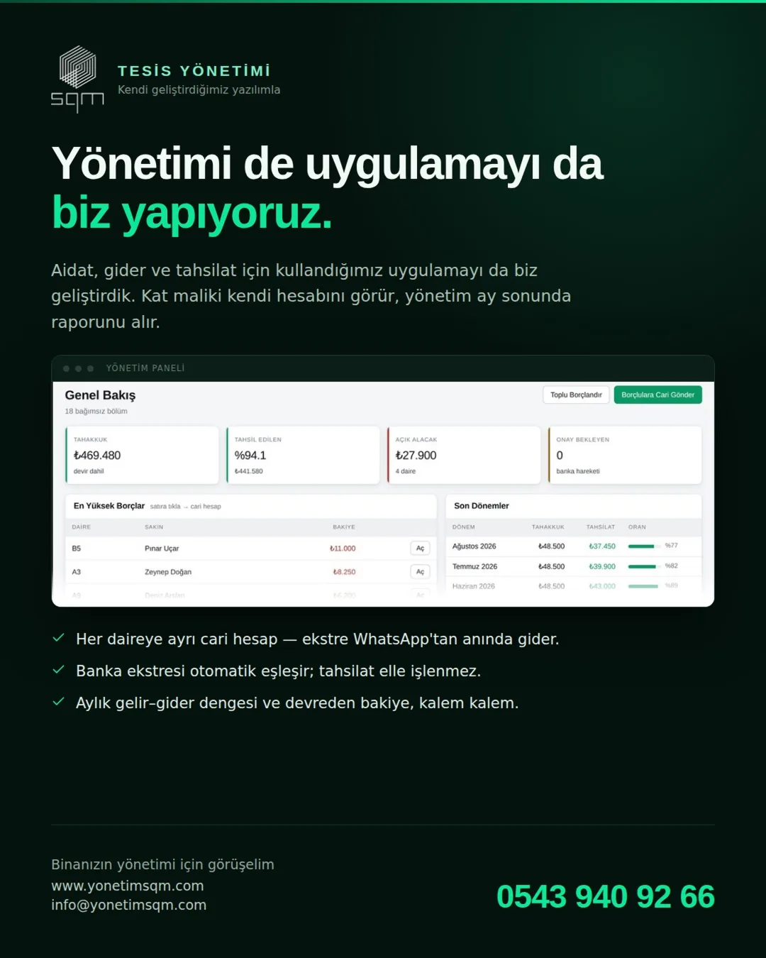 Yönetimi de uygulamayı da biz yapıyoruz (SQM Instagram paylaşımı)