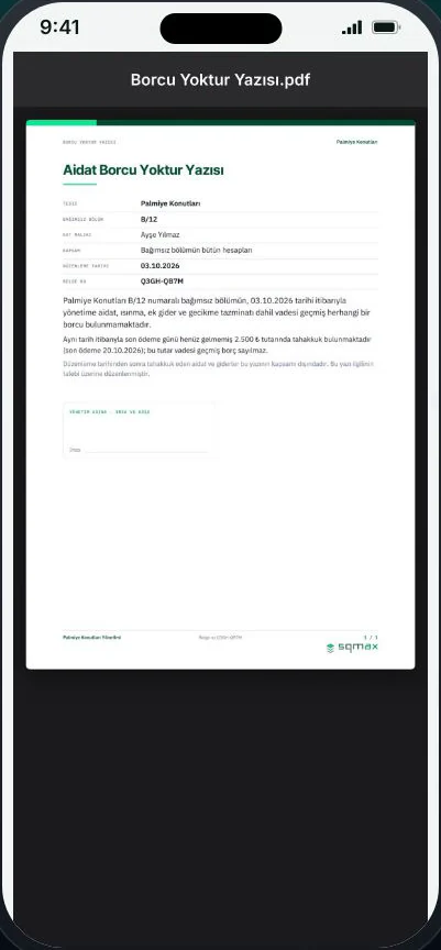 Borcu yoktur yazısı PDF